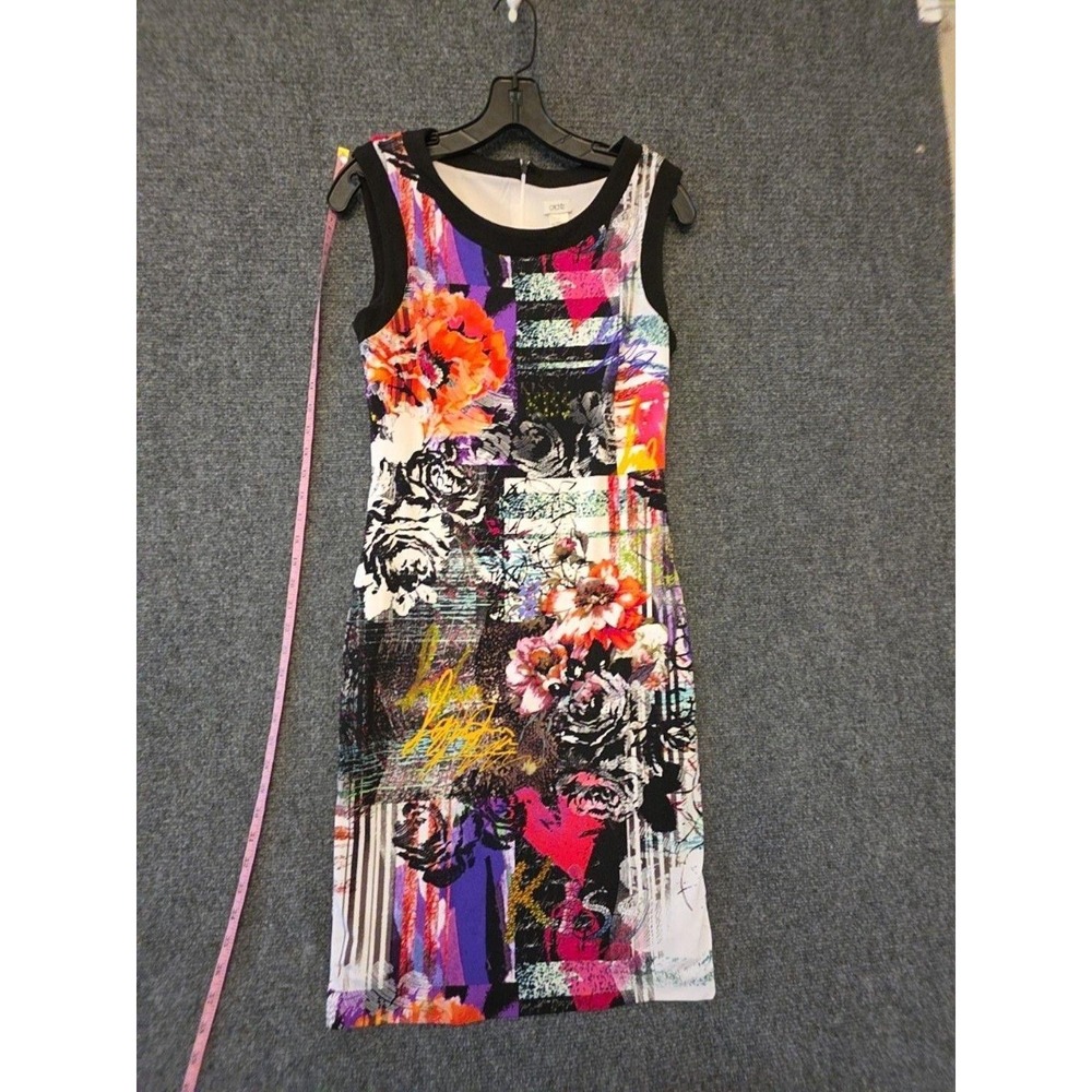 Cache Dress Womens 6 Multicolor Floral Sleeveless Bodycon Sheath Short Stretch
